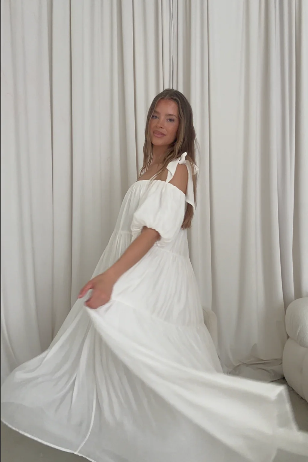 Channing Maxi Dress in Off-White - Bump Friendly  *5/31 PRE-ORDER* - Image 12