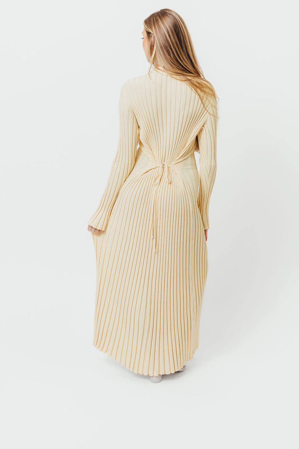 Colette Premium Long Sleeved Ribbed Knit Maxi Dress in Butter Yellow - Bump Friendly *Final-Sale* - Image 7