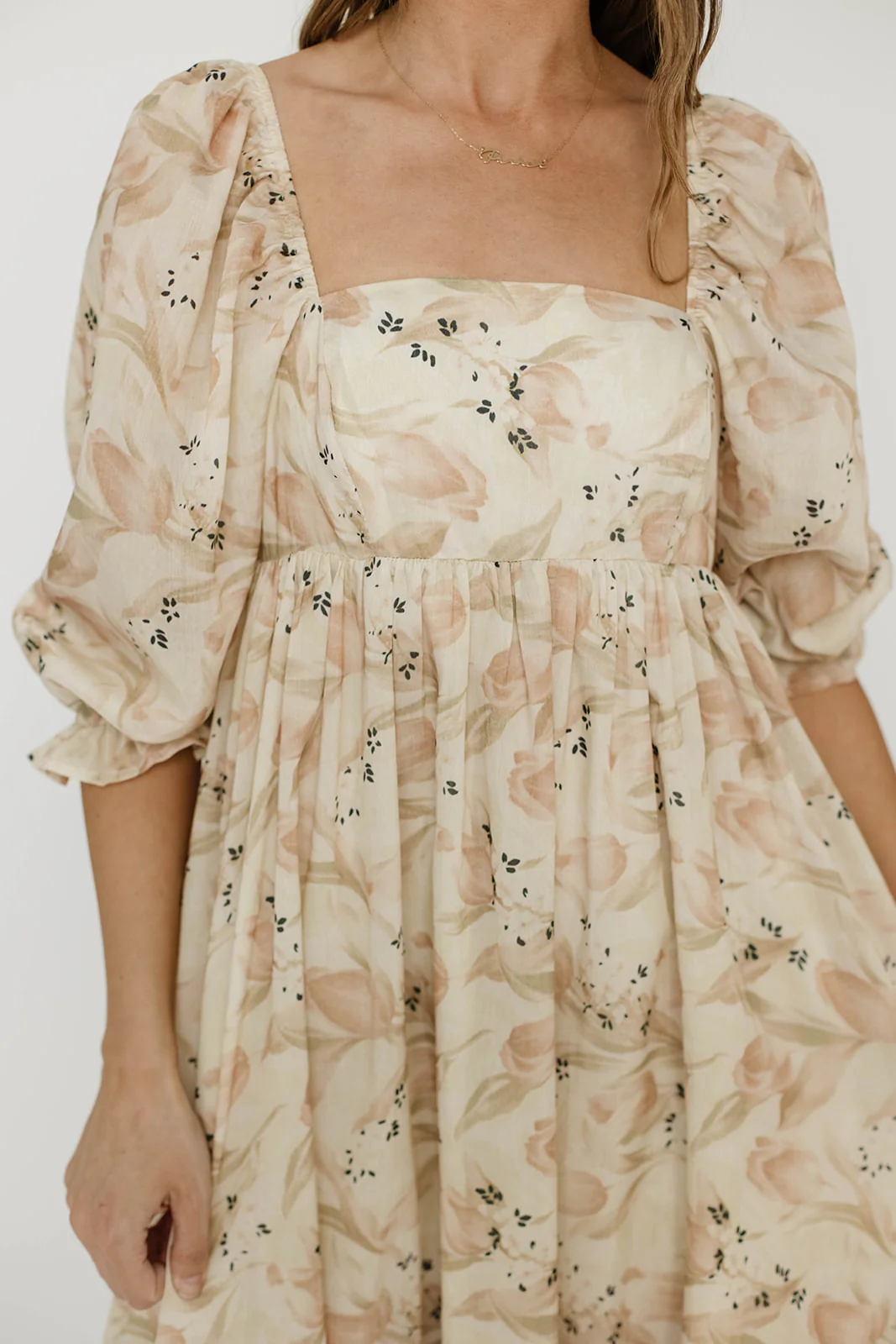 Mona Maxi Dress in Peach & Cream Floral - Bump Friendly (Bust Runs a Bit Small / No Smocking) - Image 10
