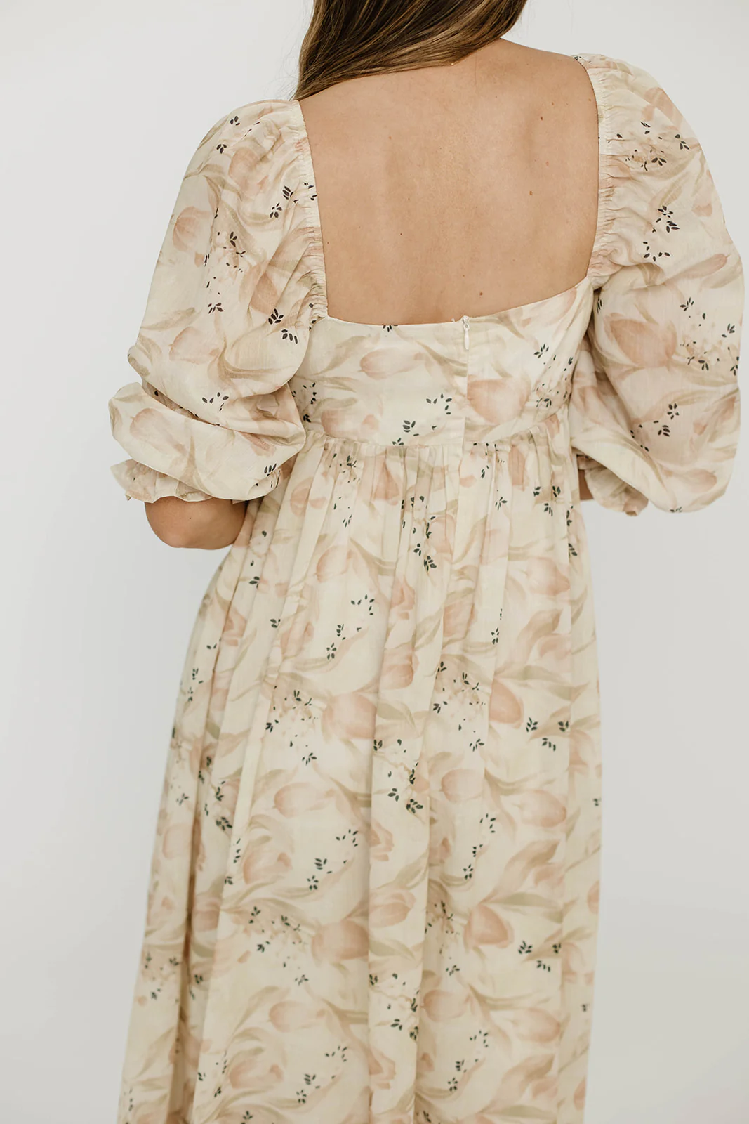 Mona Maxi Dress in Peach & Cream Floral - Bump Friendly (Bust Runs a Bit Small / No Smocking) - Image 12