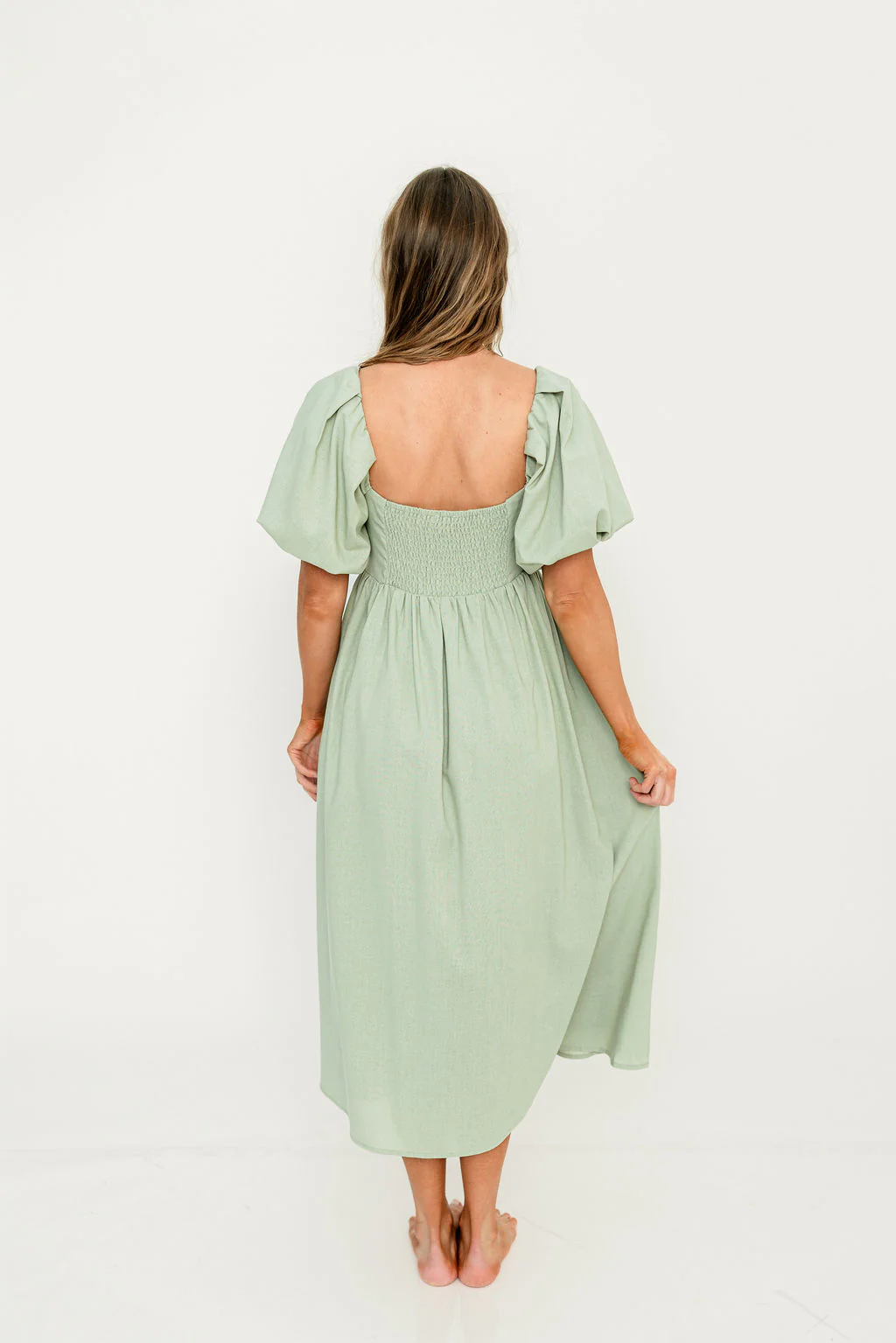 Hamilton Midi Dress in Olive - Bump Friendly & Inclusive Sizing (S-2XL) - Image 17