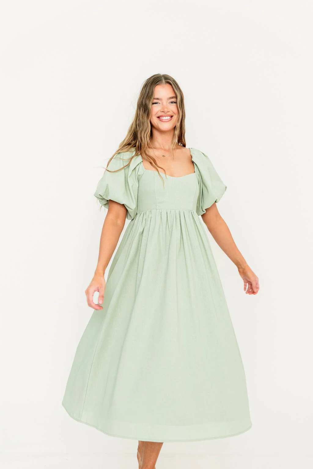 Hamilton Midi Dress in Olive - Bump Friendly & Inclusive Sizing (S-2XL) - Image 21