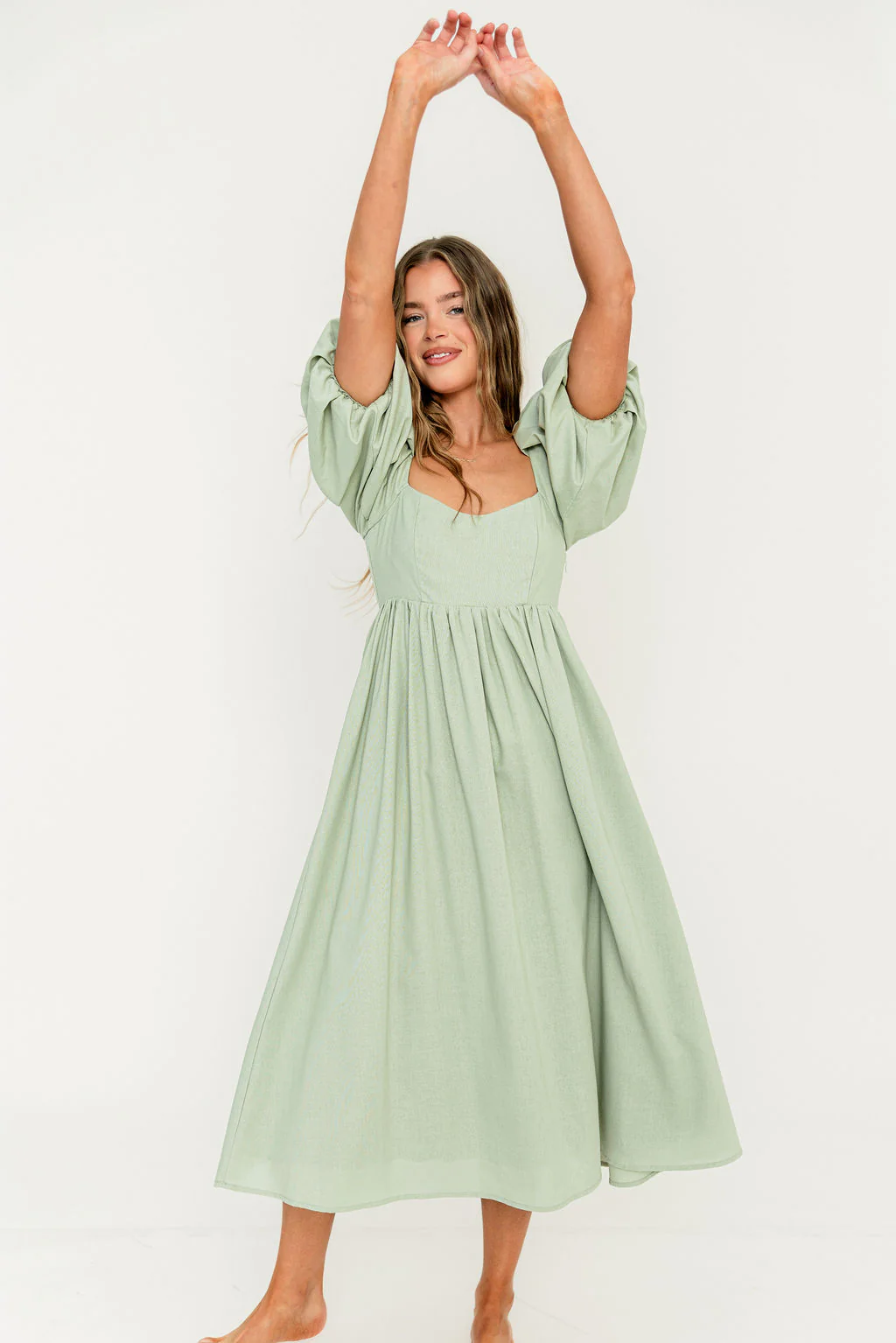Hamilton Midi Dress in Olive - Bump Friendly & Inclusive Sizing (S-2XL) - Image 23