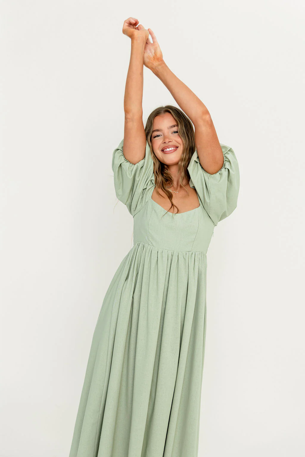 Hamilton Midi Dress in Olive - Bump Friendly & Inclusive Sizing (S-2XL) - Image 24