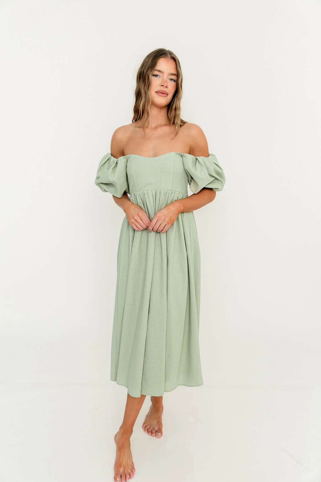 Hamilton Midi Dress in Olive - Bump Friendly & Inclusive Sizing (S-2XL) - Image 27