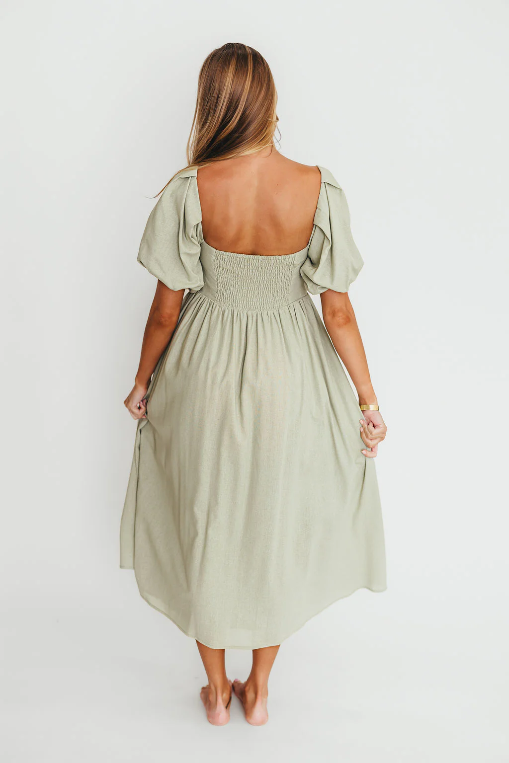 Hamilton Midi Dress in Olive - Bump Friendly & Inclusive Sizing (S-2XL) - Image 5