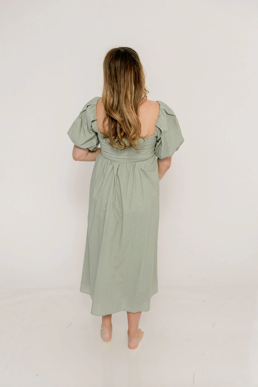 Hamilton Midi Dress in Olive - Bump Friendly & Inclusive Sizing (S-2XL) - Image 9