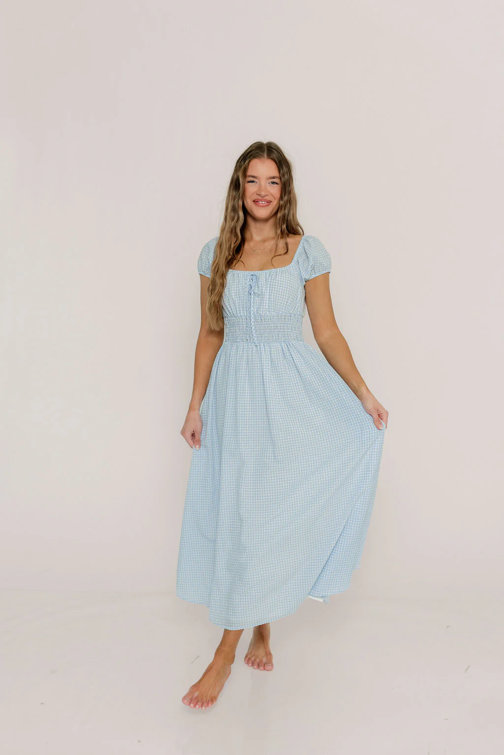 Corey Cotton Dress in Light Blue - Image 4