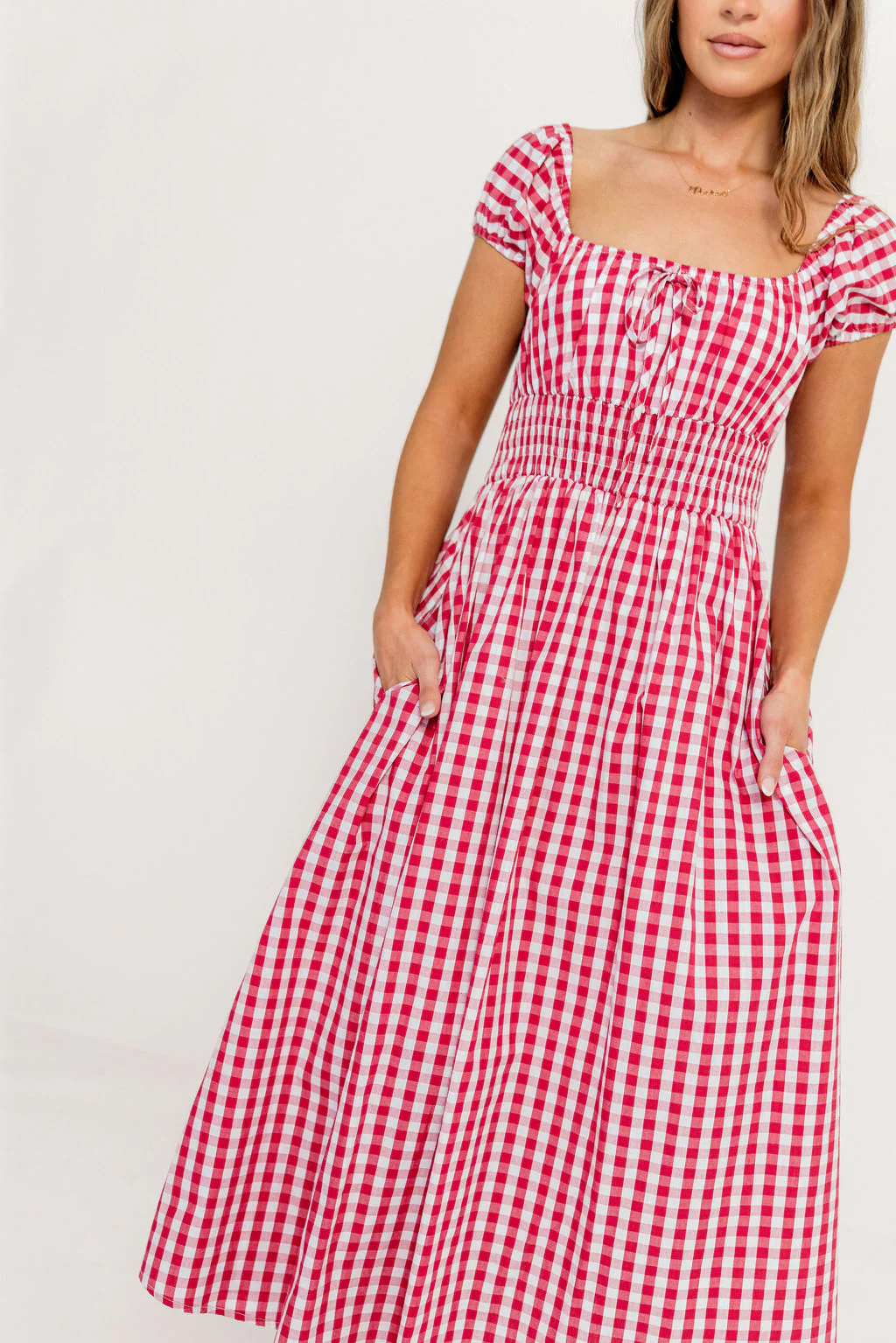 Corey 100% Cotton Dress in Red - Image 11