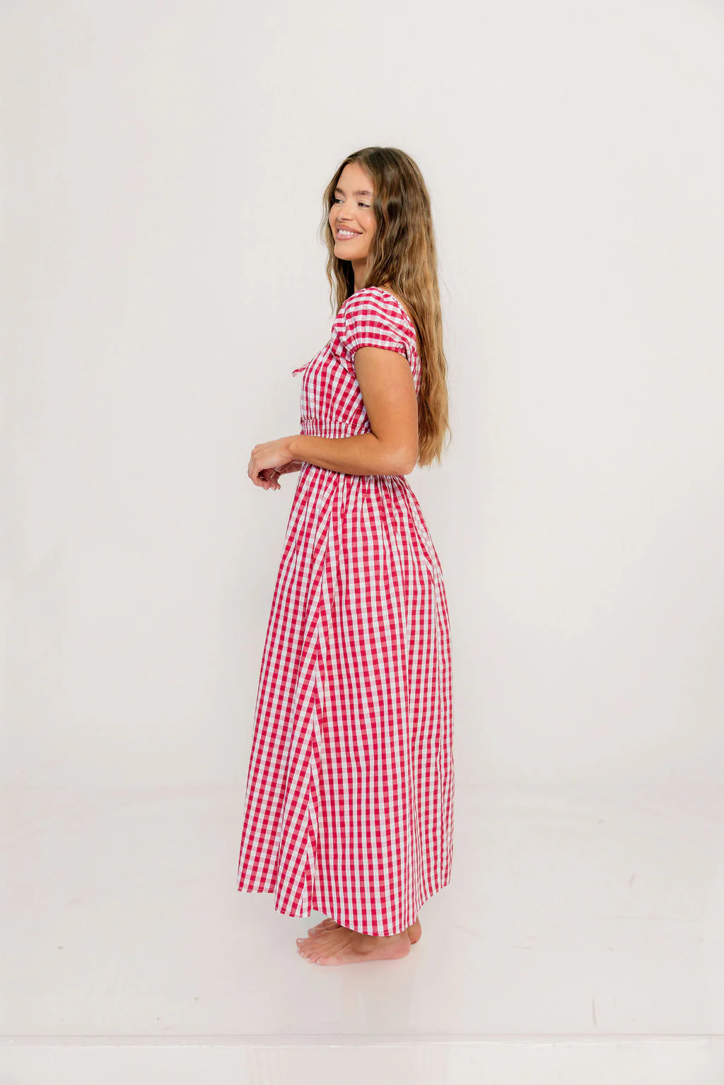 Corey 100% Cotton Dress in Red - Image 13