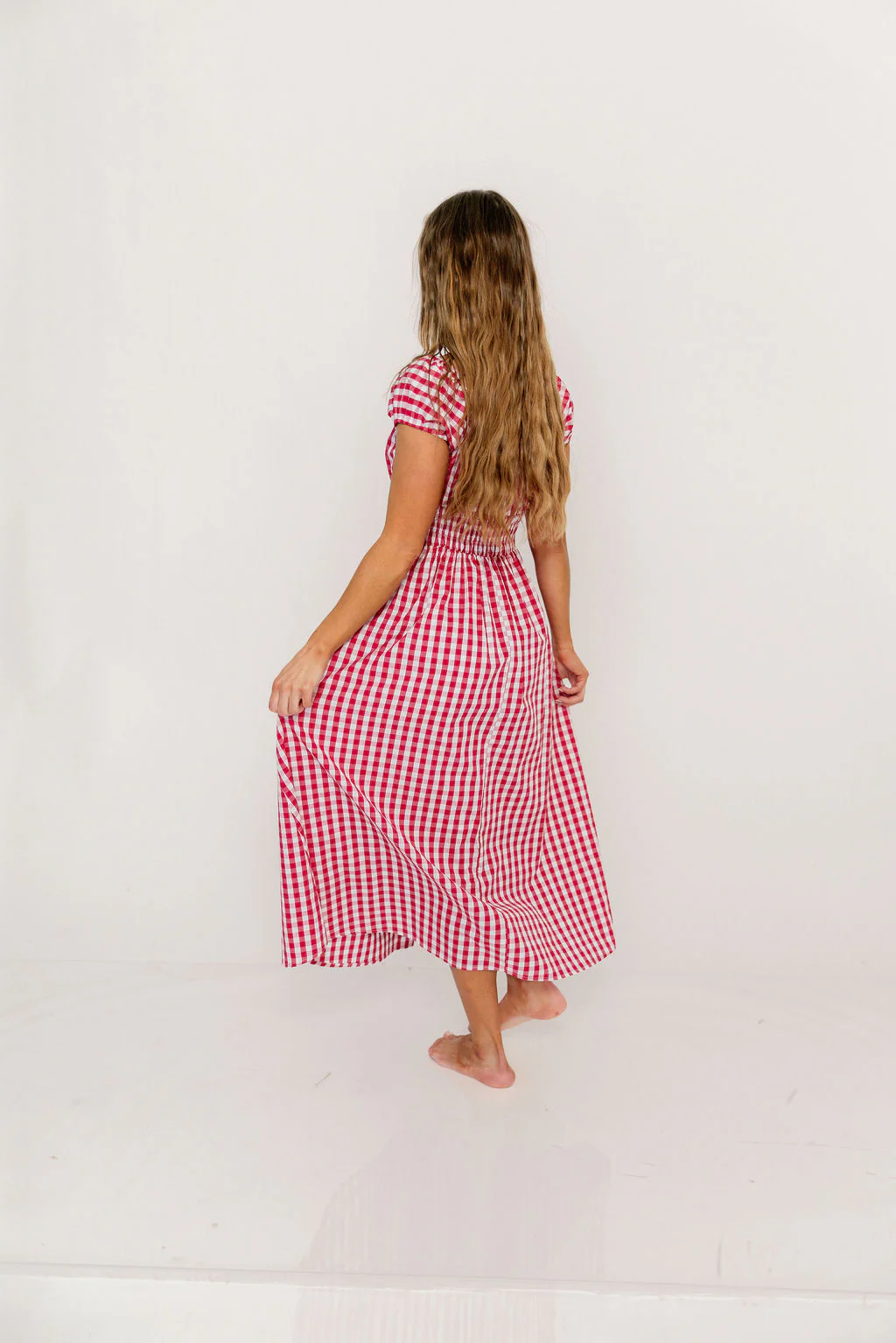 Corey 100% Cotton Dress in Red - Image 14