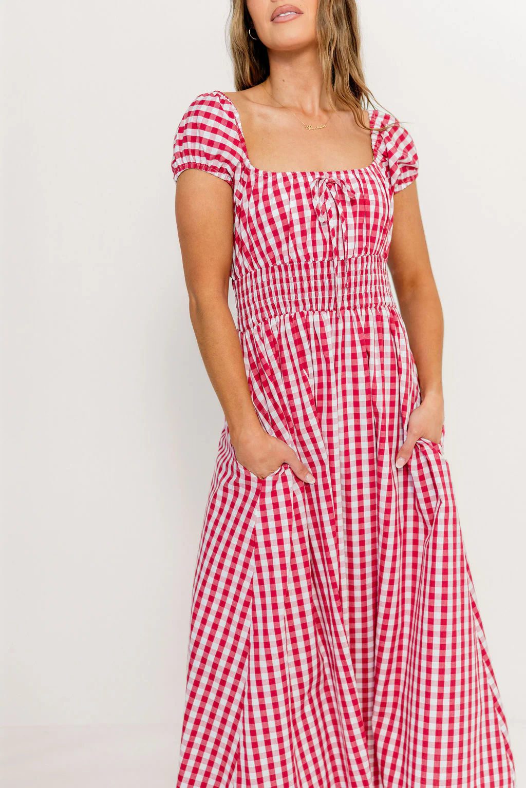 Corey 100% Cotton Dress in Red - Image 15