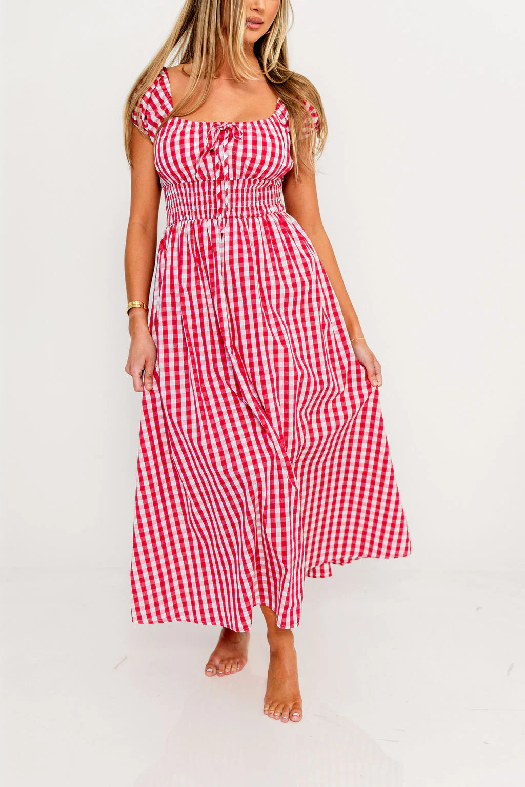 Corey 100% Cotton Dress in Red - Image 19