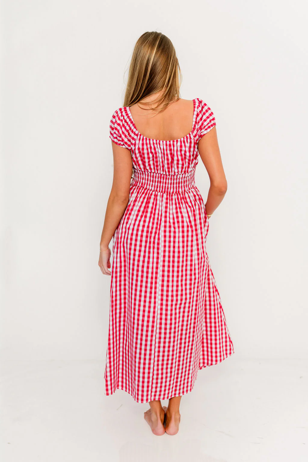 Corey 100% Cotton Dress in Red - Image 24
