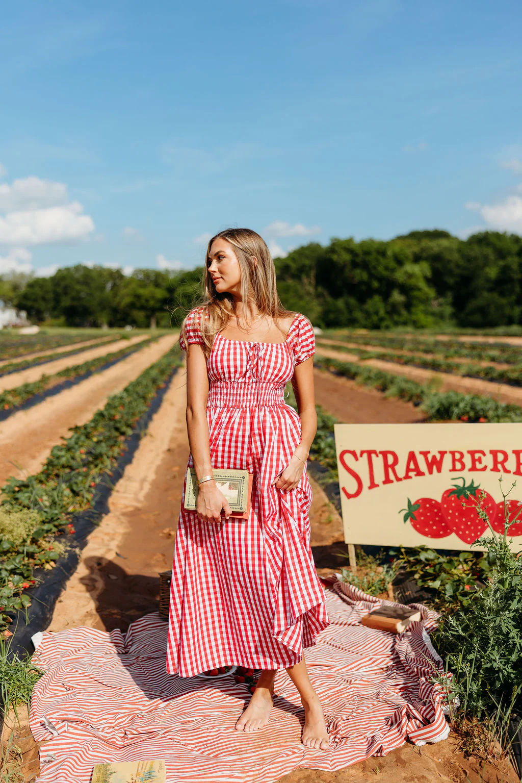 Corey 100% Cotton Dress in Red - Image 4