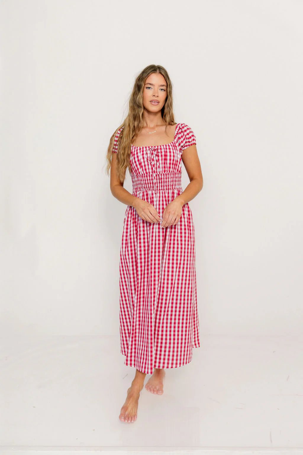 Corey 100% Cotton Dress in Red - Image 5