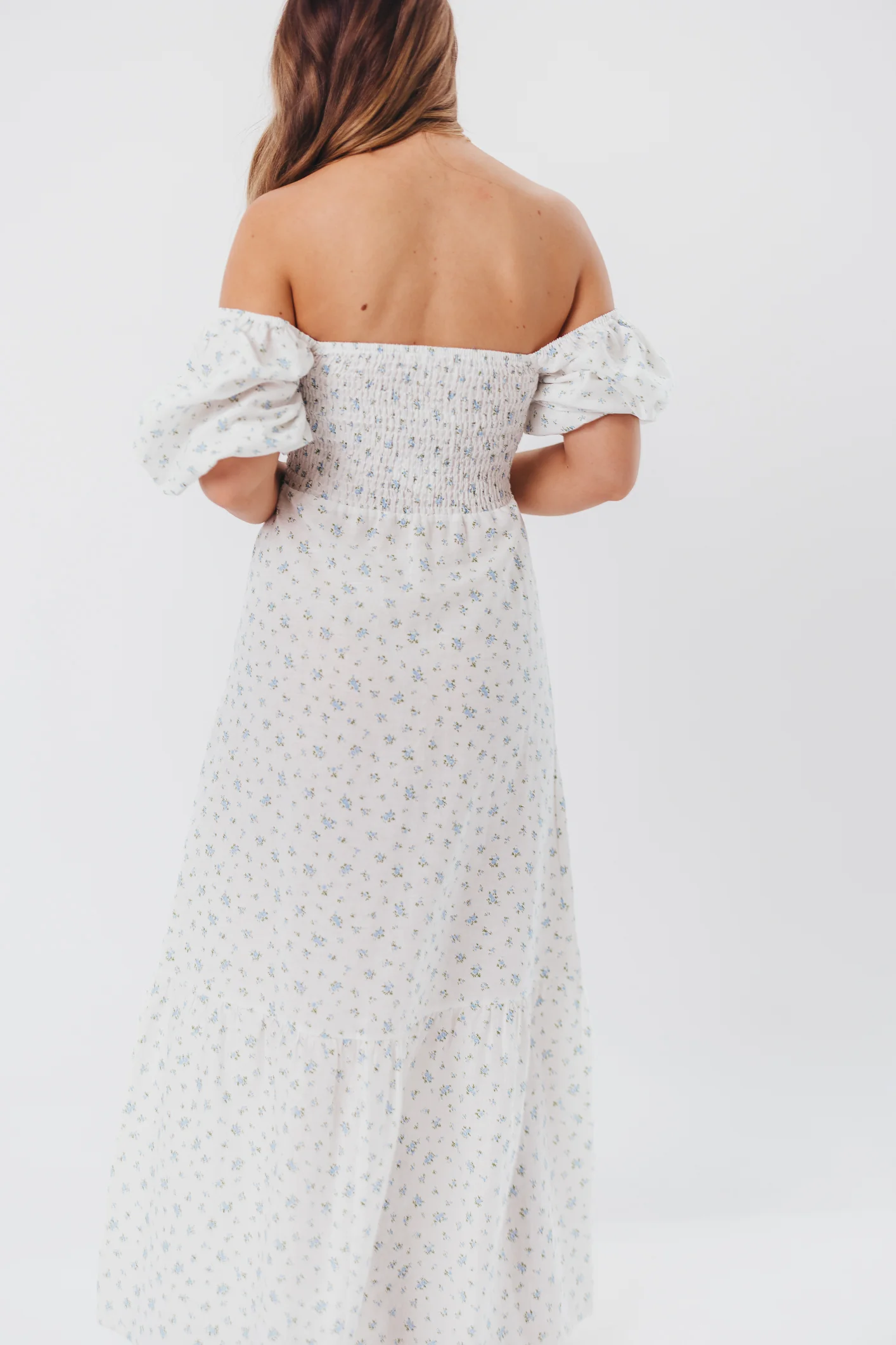 Daisy Maxi Dress in White/Blue Floral - Image 27