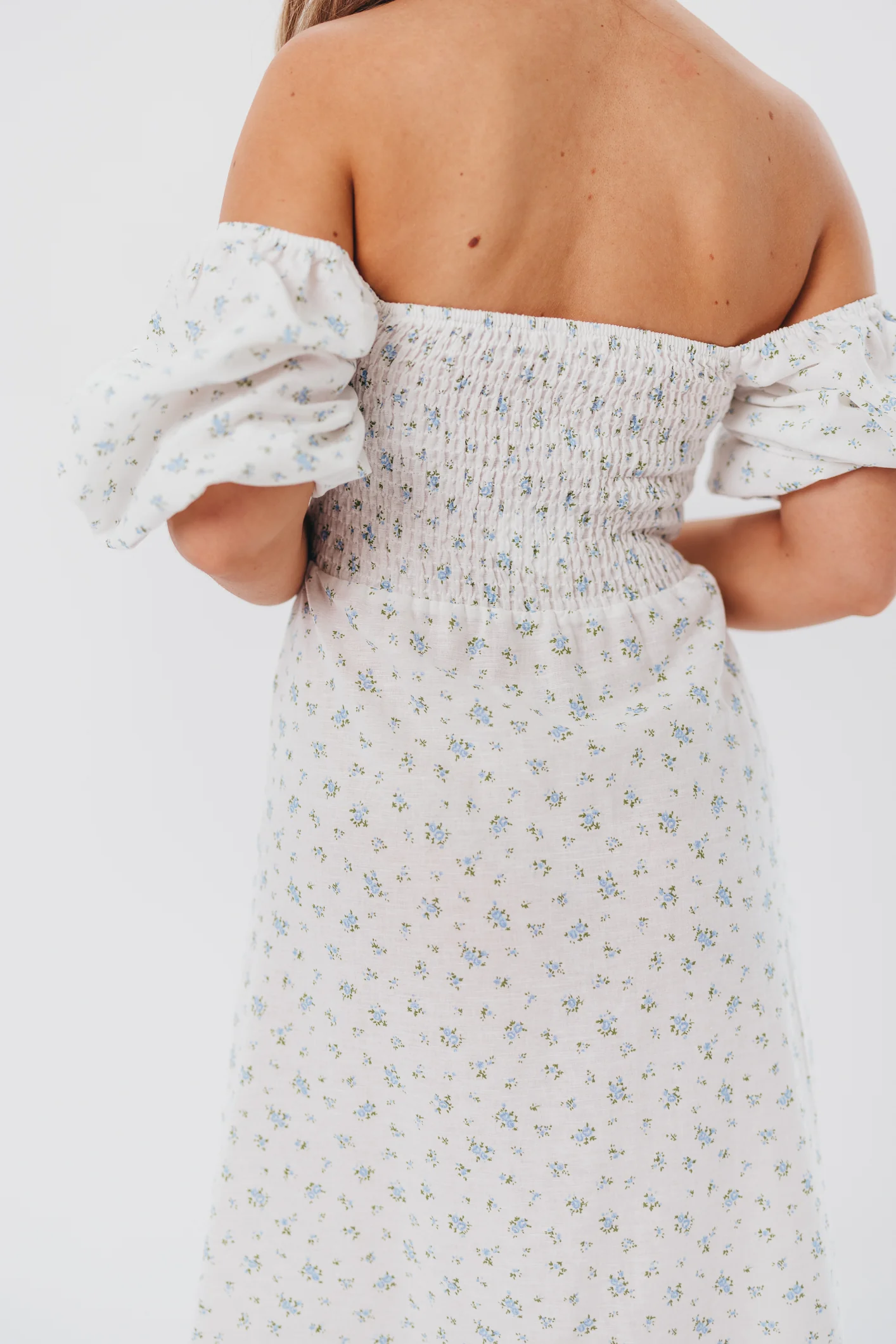 Daisy Maxi Dress in White/Blue Floral - Image 29
