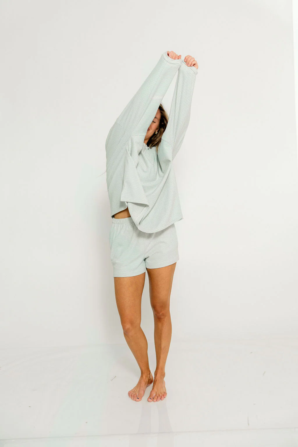 Naomi Striped Long Sleeve Top in Hamptons Blue - Image 11