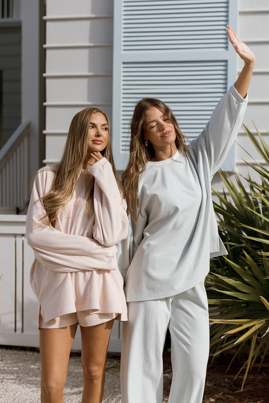 Naomi Striped Long Sleeve Top in Hamptons Blue - Image 14