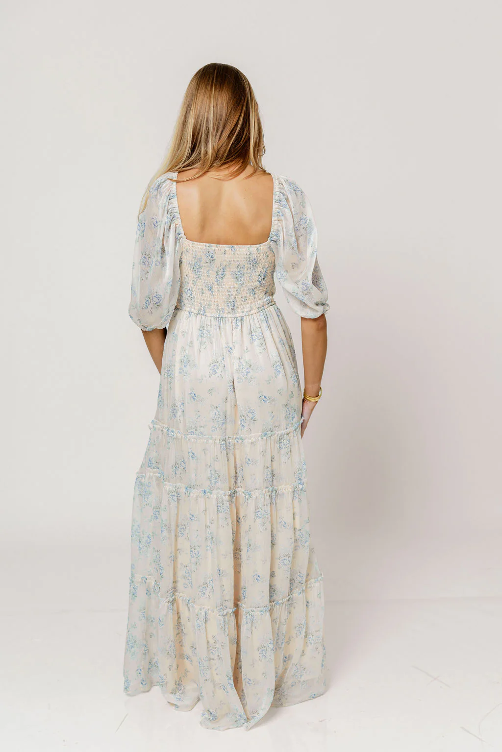 Daphne Maxi Dress in Peach/Blue Floral - Bump Friendly - Image 10