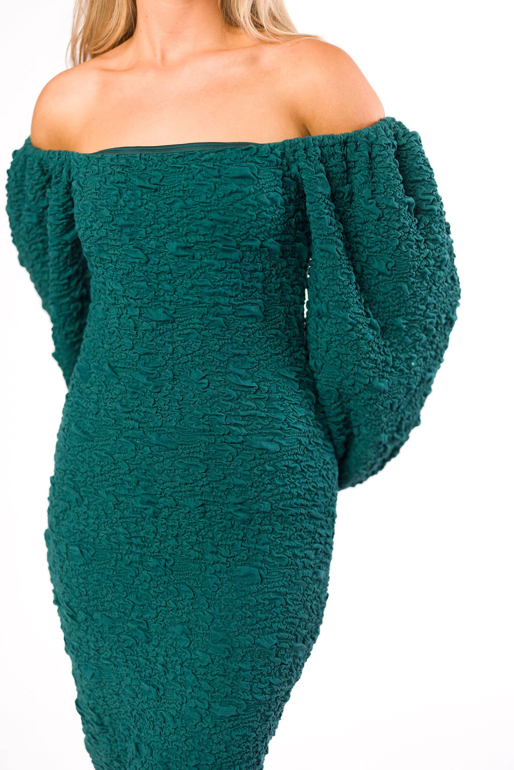 Darcy Square Neck Midi Dress in Teal Green *Final Sale* - Image 7