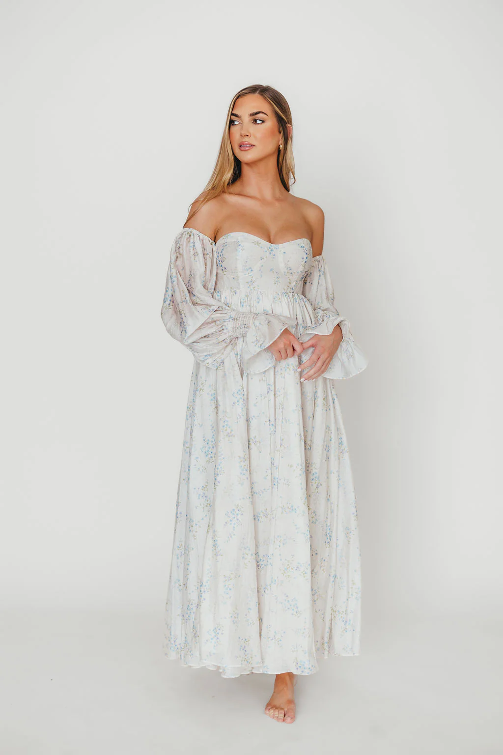 Dear Skye Floral Dress in Blue - Image 15