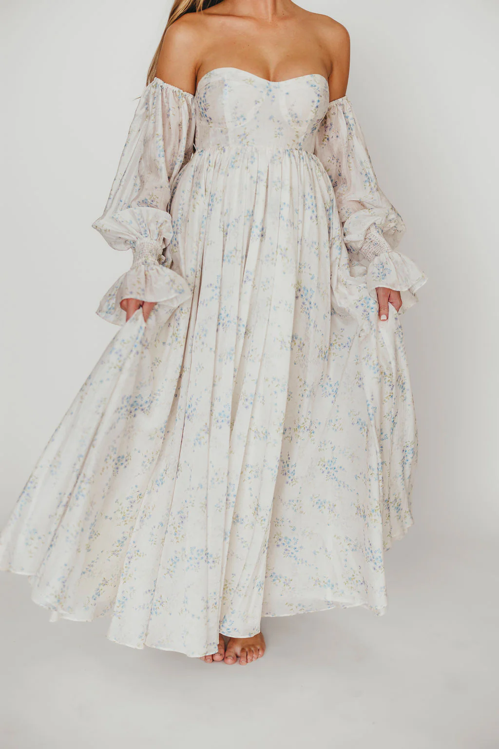 Dear Skye Floral Dress in Blue - Image 19