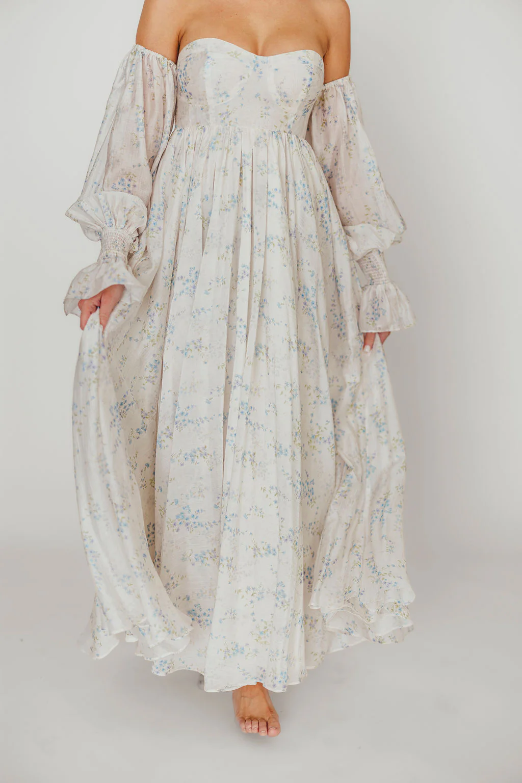 Dear Skye Floral Dress in Blue - Image 20