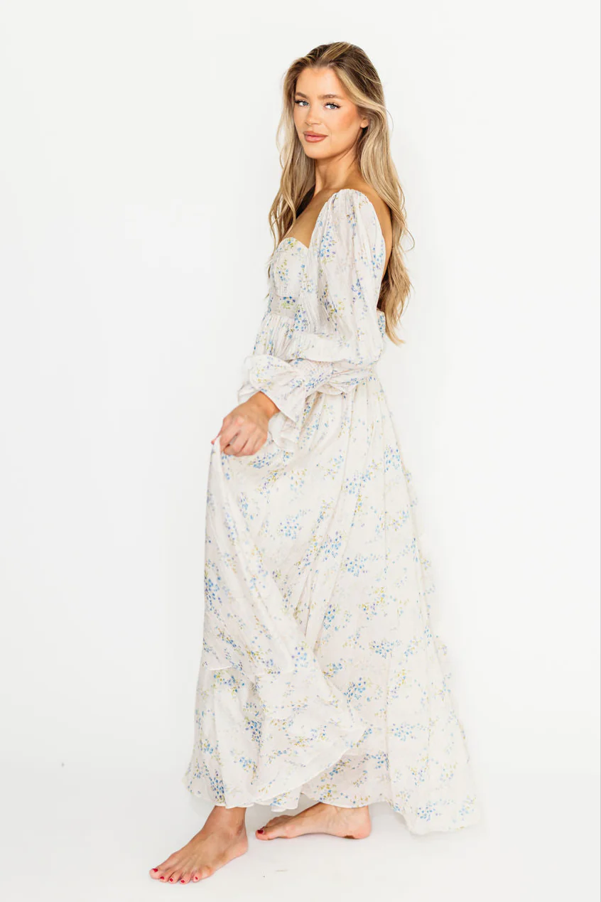 Dear Skye Floral Dress in Blue - Image 3