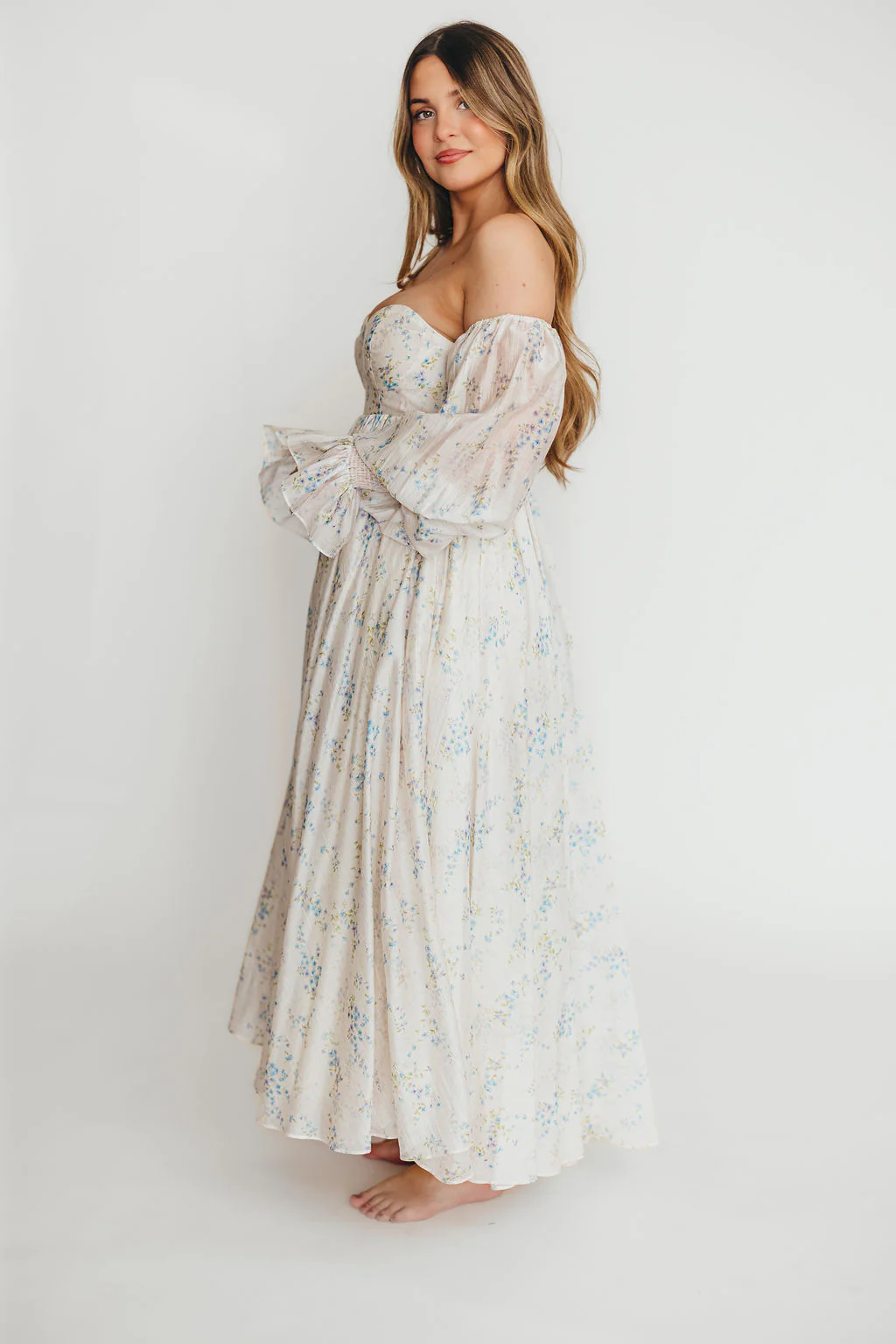 Dear Skye Floral Dress in Blue - Image 32