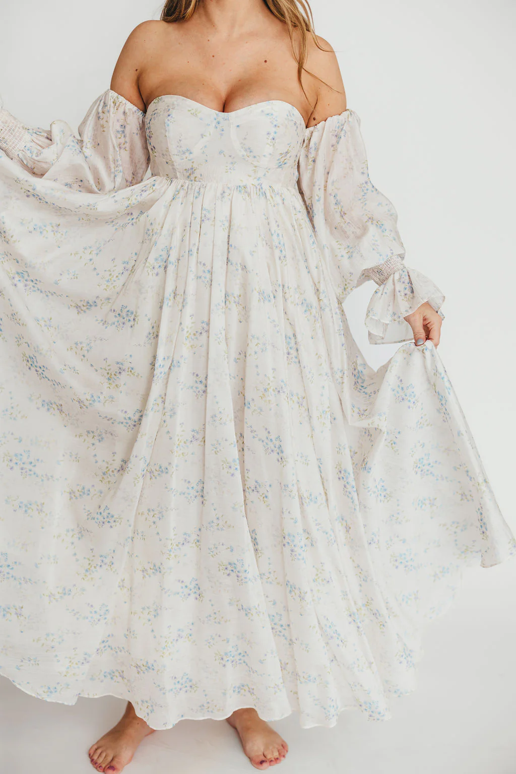 Dear Skye Floral Dress in Blue - Image 35