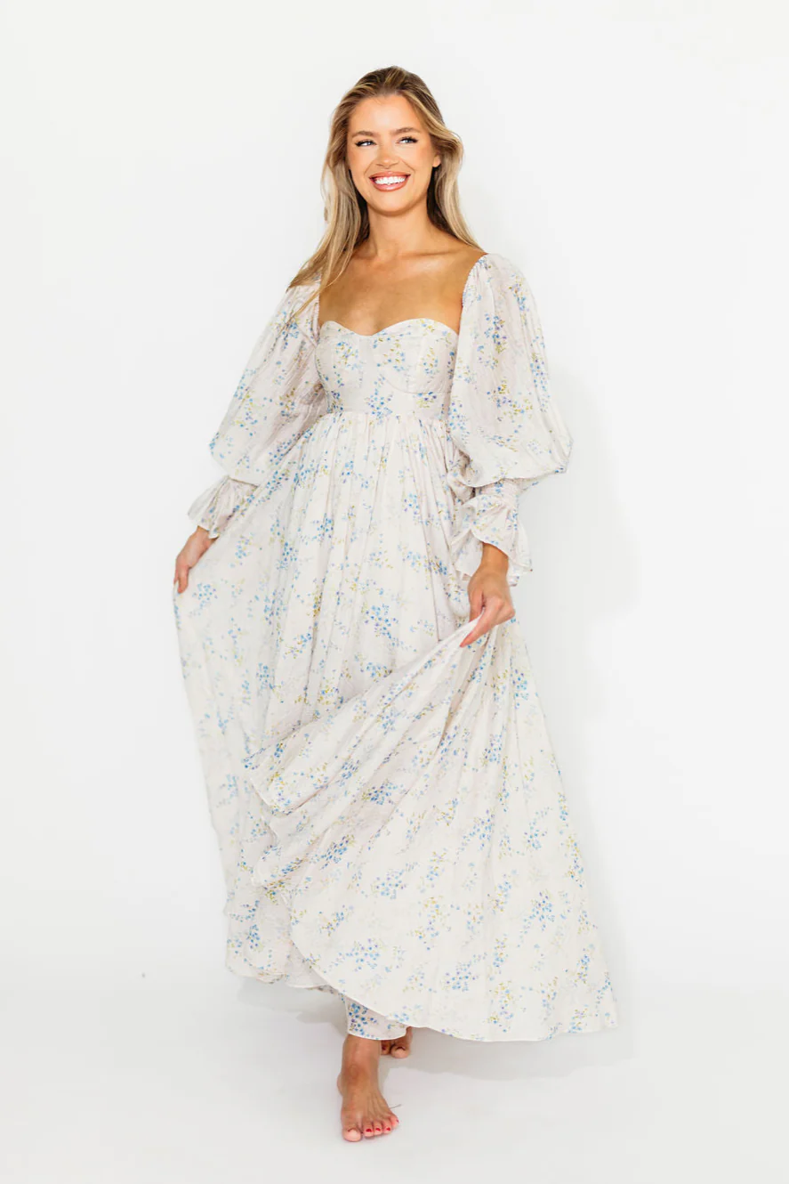Dear Skye Floral Dress in Blue - Image 4
