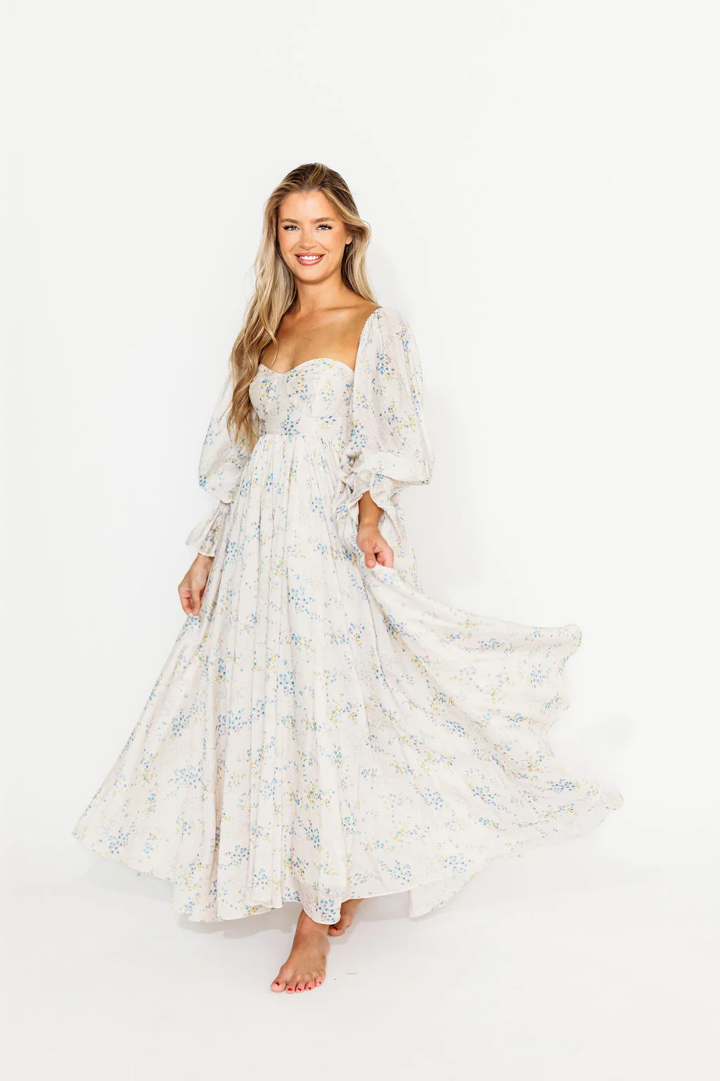 Dear Skye Floral Dress in Blue - Image 40