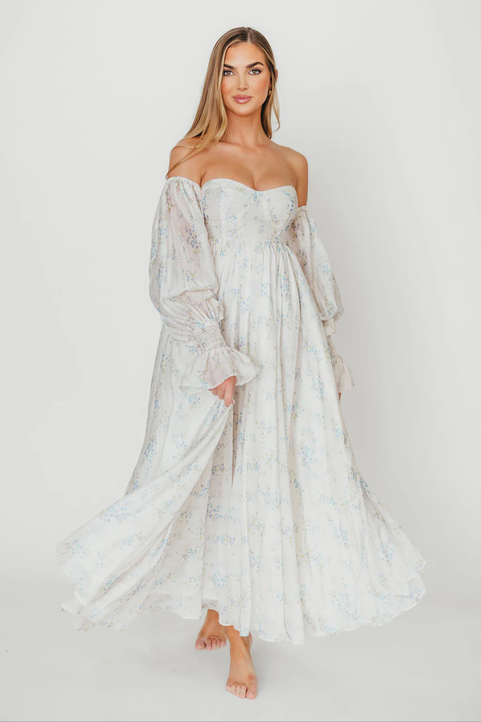 Dear Skye Floral Dress in Blue - Image 7