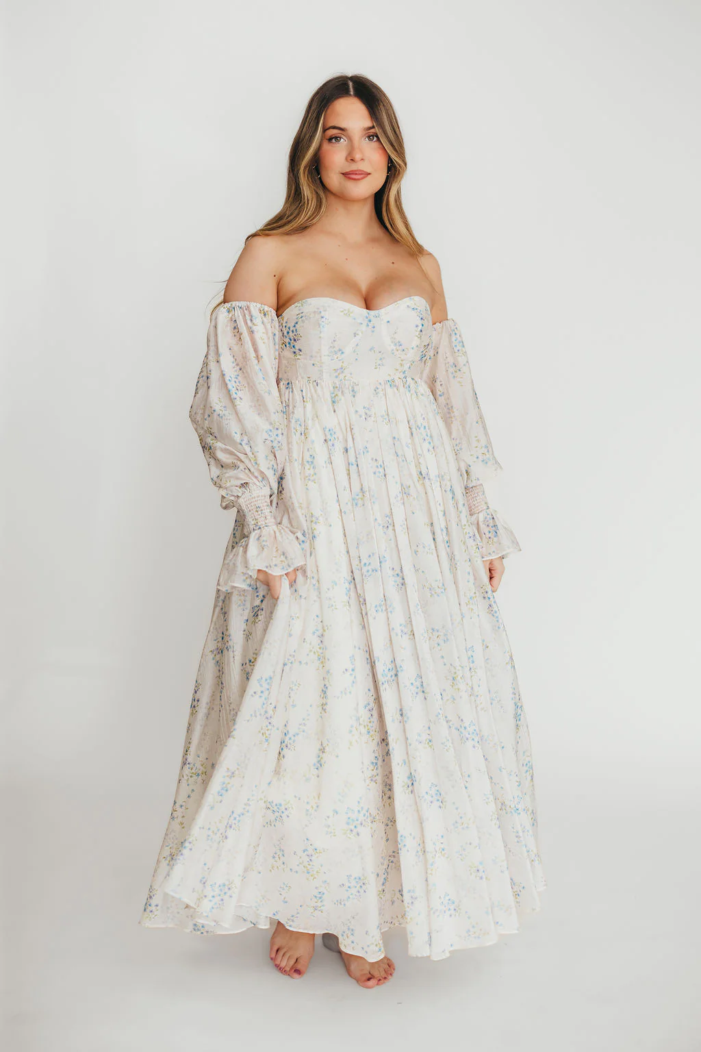 Dear Skye Floral Dress in Blue - Image 8
