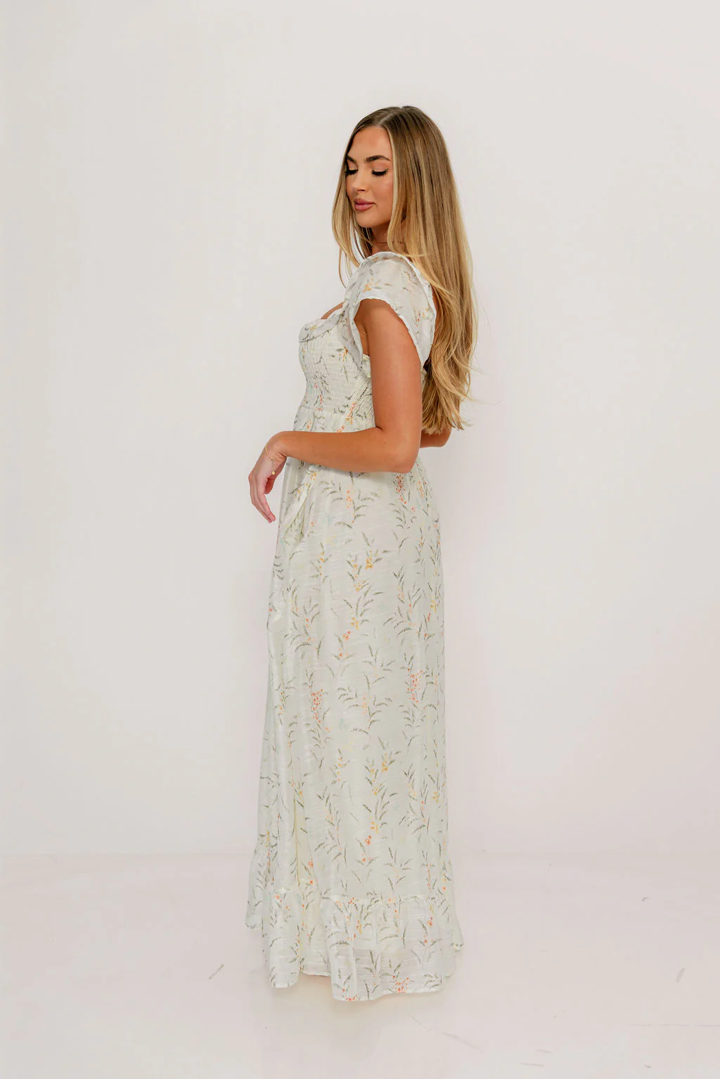 Deidra Maxi Dress in Cream - Bump Friendly - Image 10