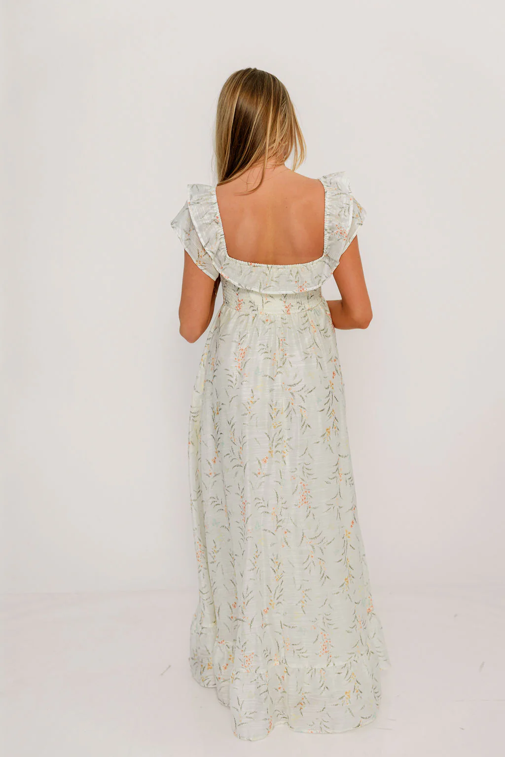 Deidra Maxi Dress in Cream - Bump Friendly - Image 11