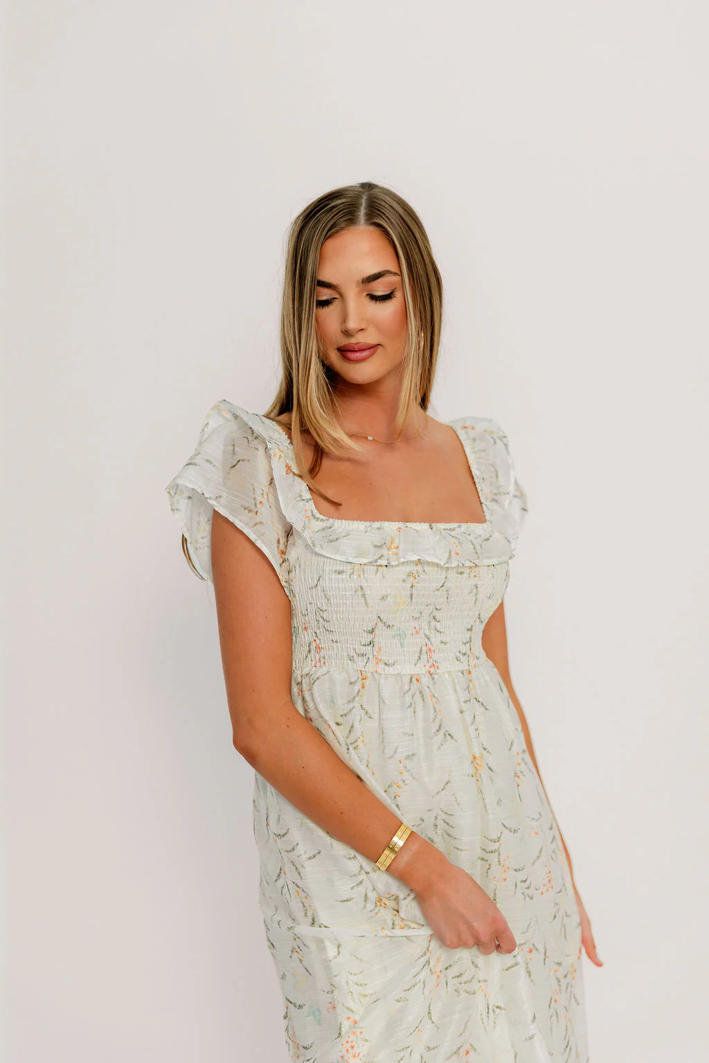 Deidra Maxi Dress in Cream - Bump Friendly - Image 12