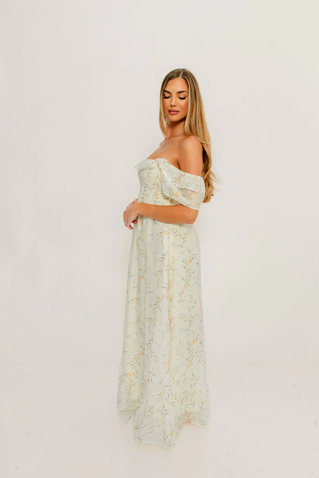 Deidra Maxi Dress in Cream - Bump Friendly - Image 13
