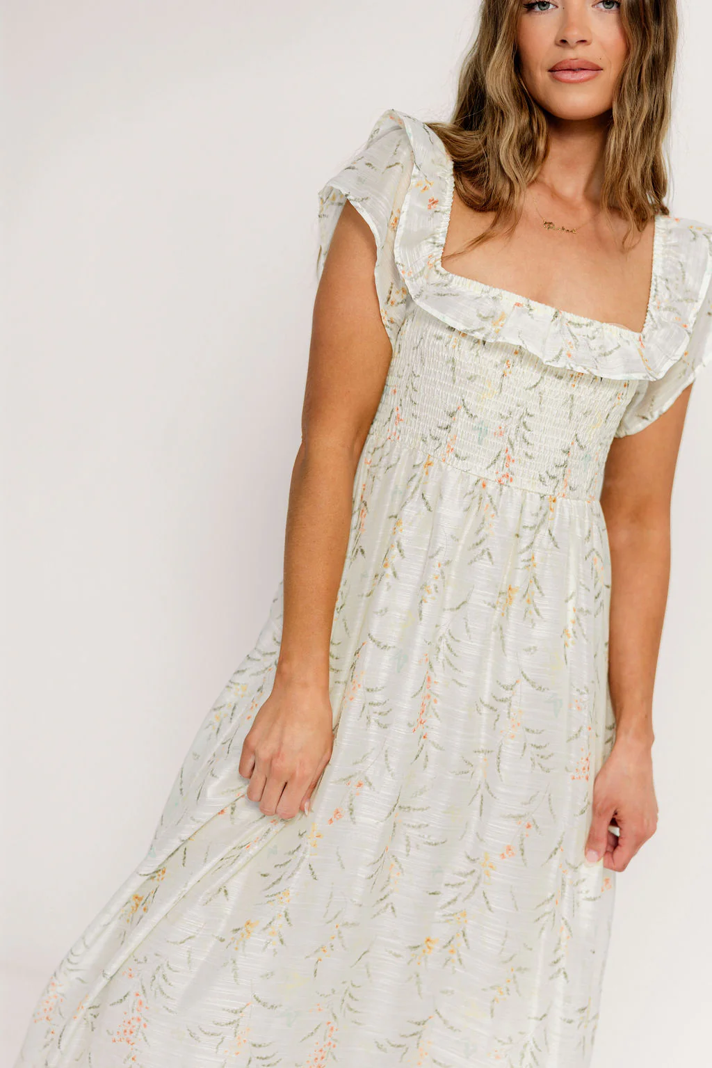 Deidra Maxi Dress in Cream - Bump Friendly - Image 5