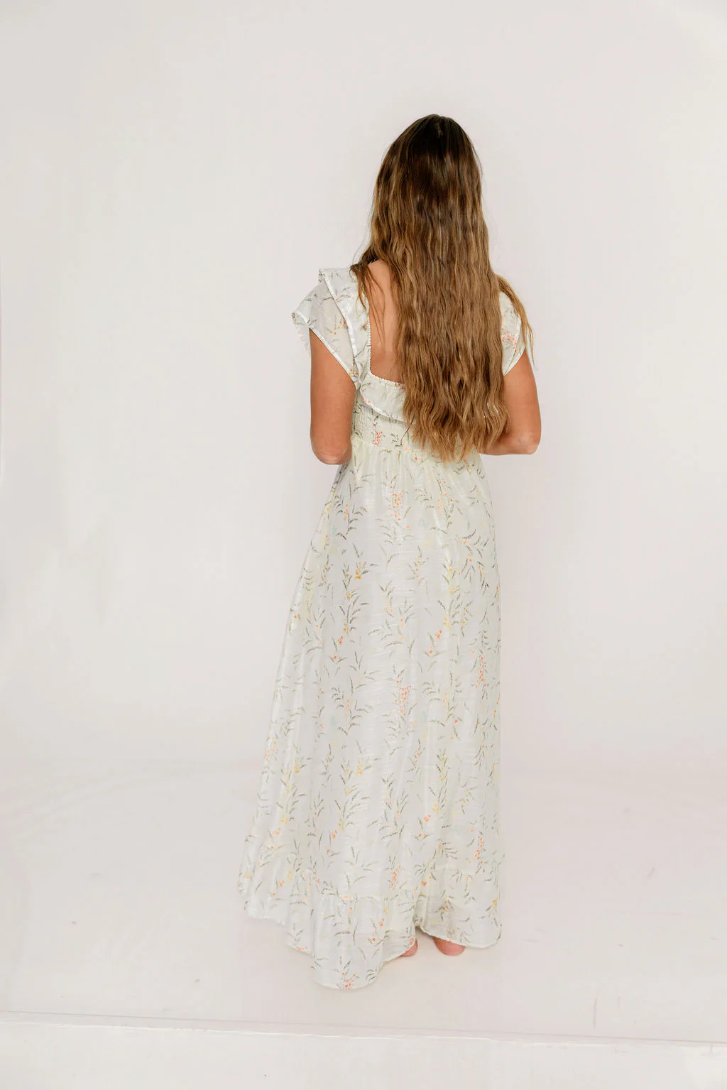 Deidra Maxi Dress in Cream - Bump Friendly - Image 8