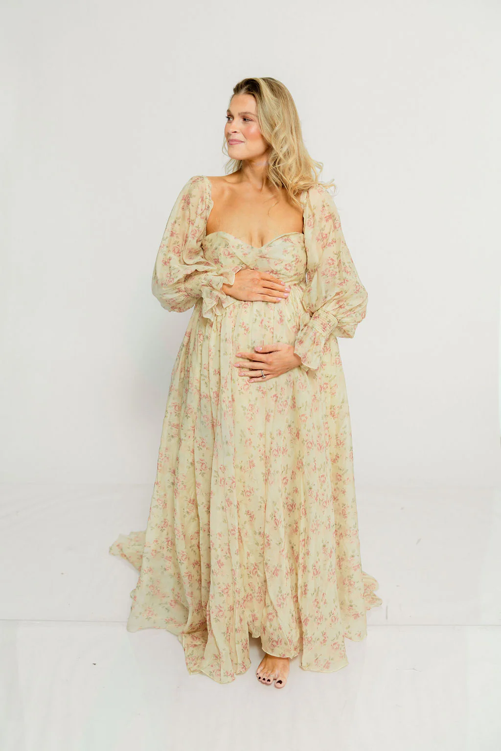 Delilah Maxi Dress with Train in Vintage Floral - Bump Friendly - Image 13
