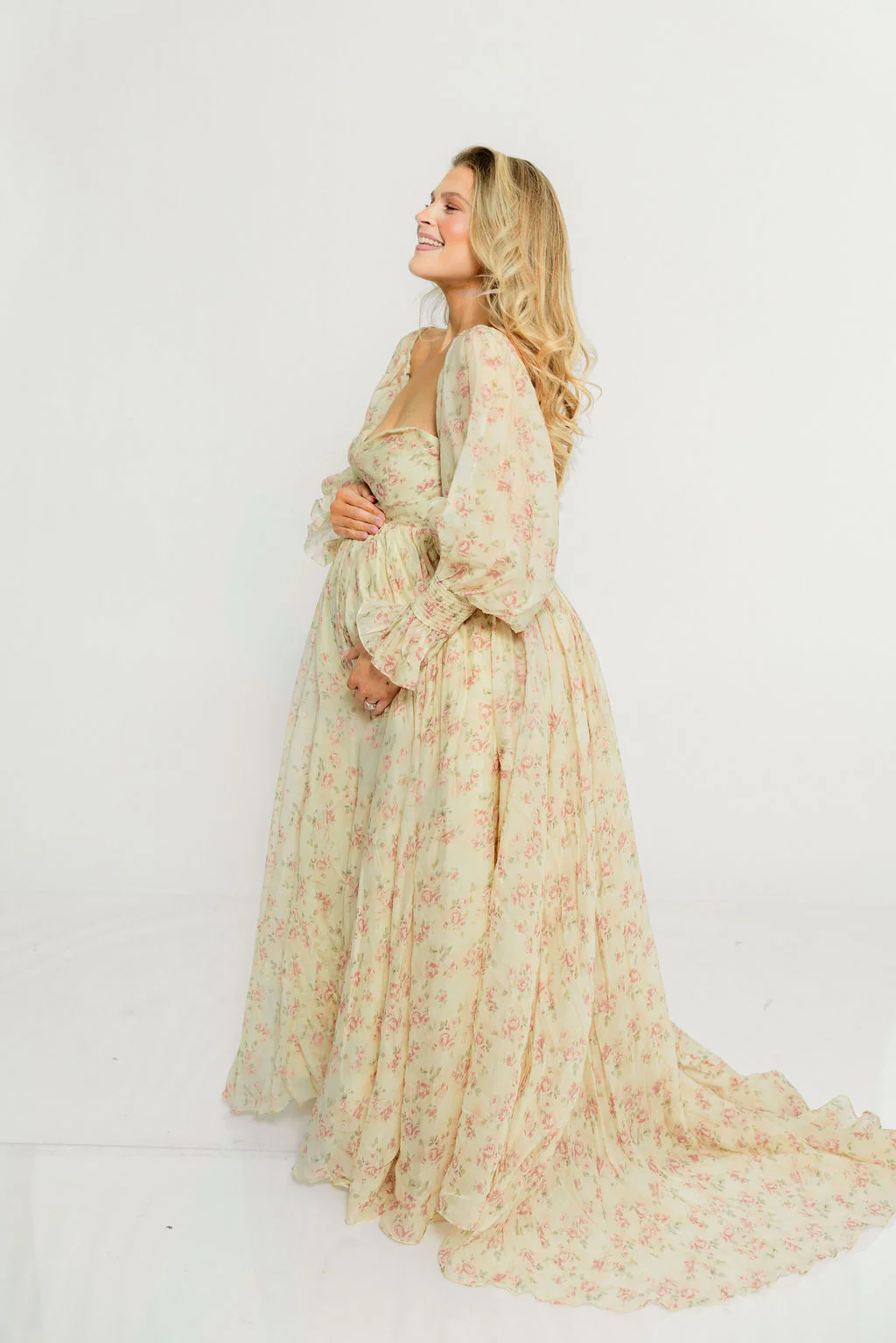 Delilah Maxi Dress with Train in Vintage Floral - Bump Friendly - Image 15
