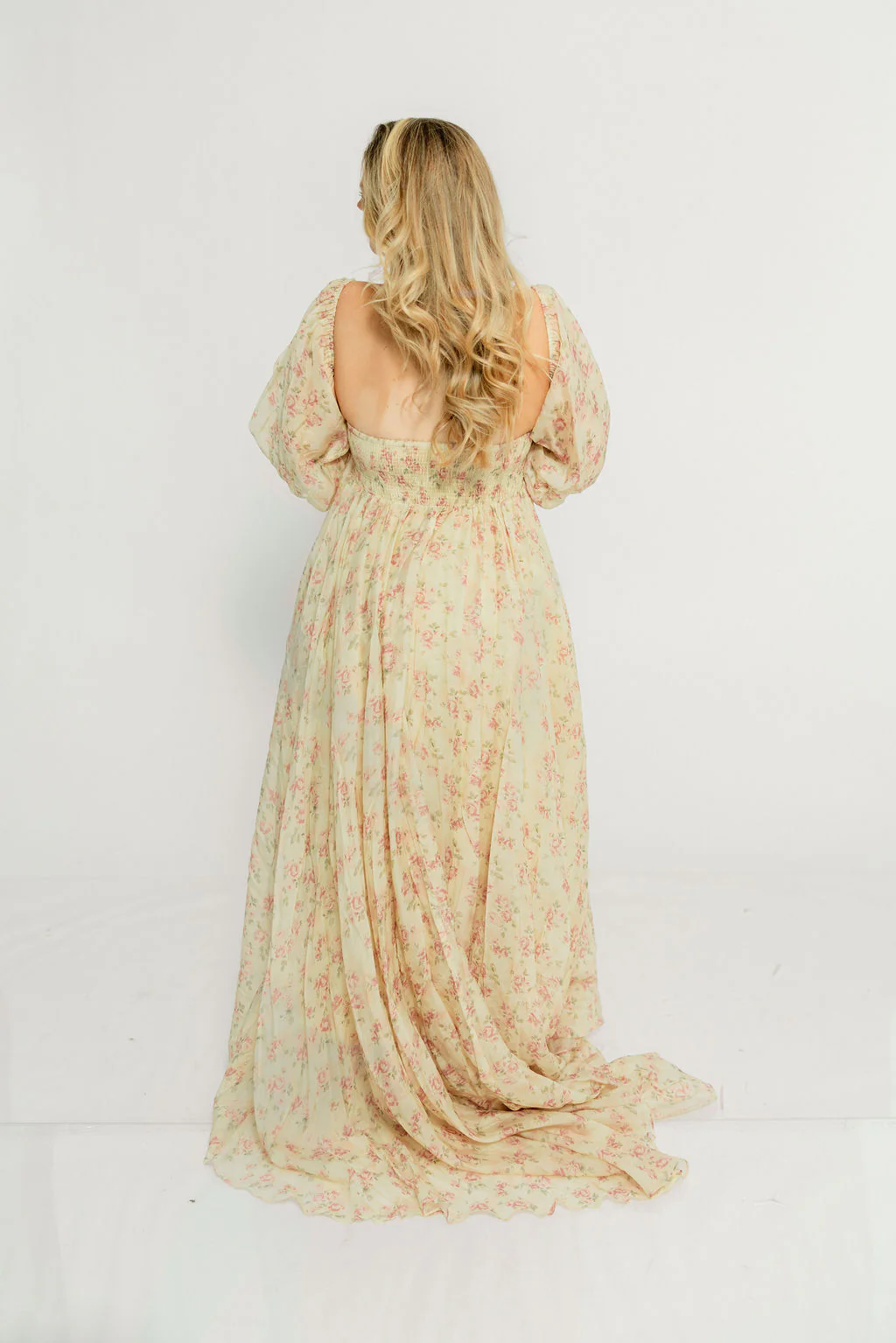 Delilah Maxi Dress with Train in Vintage Floral - Bump Friendly - Image 16
