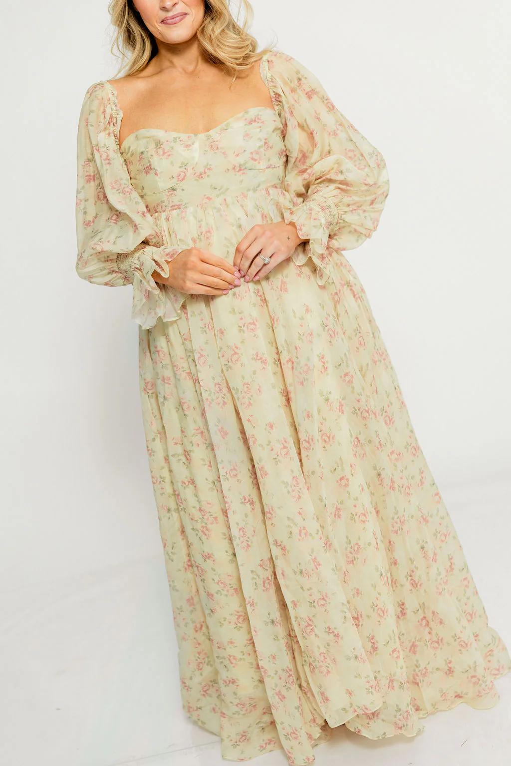 Delilah Maxi Dress with Train in Vintage Floral - Bump Friendly - Image 18