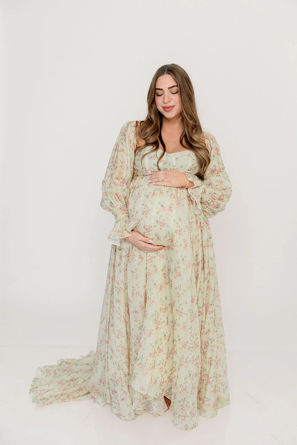 Delilah Maxi Dress with Train in Vintage Floral - Bump Friendly - Image 19