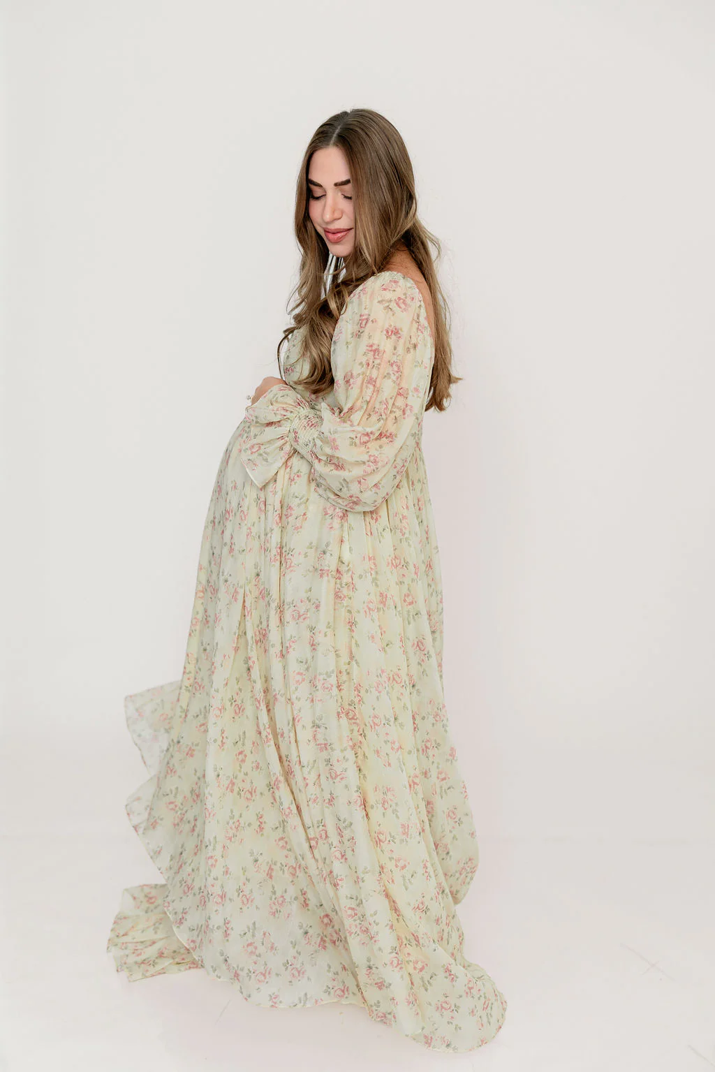 Delilah Maxi Dress with Train in Vintage Floral - Bump Friendly - Image 21