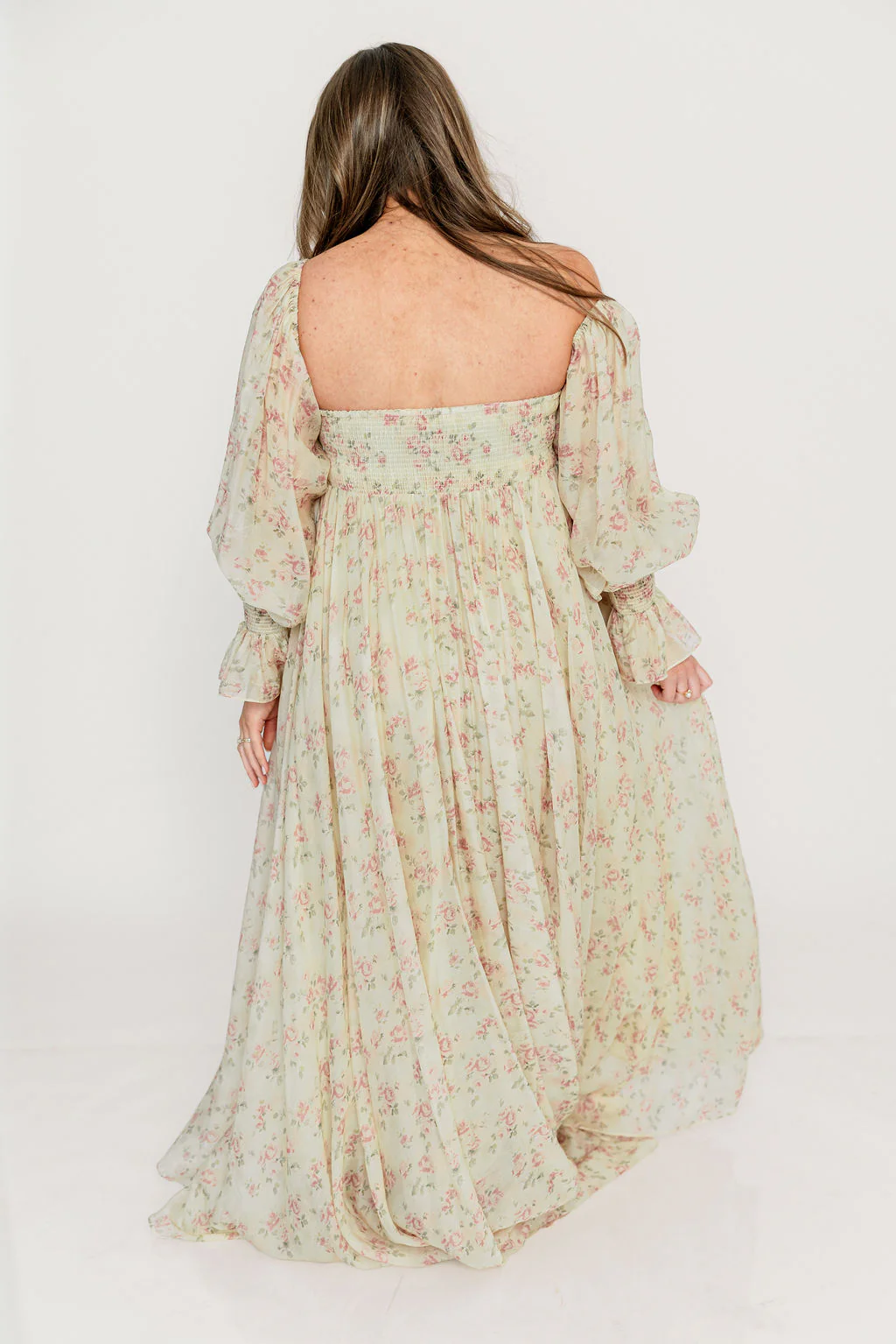 Delilah Maxi Dress with Train in Vintage Floral - Bump Friendly - Image 22