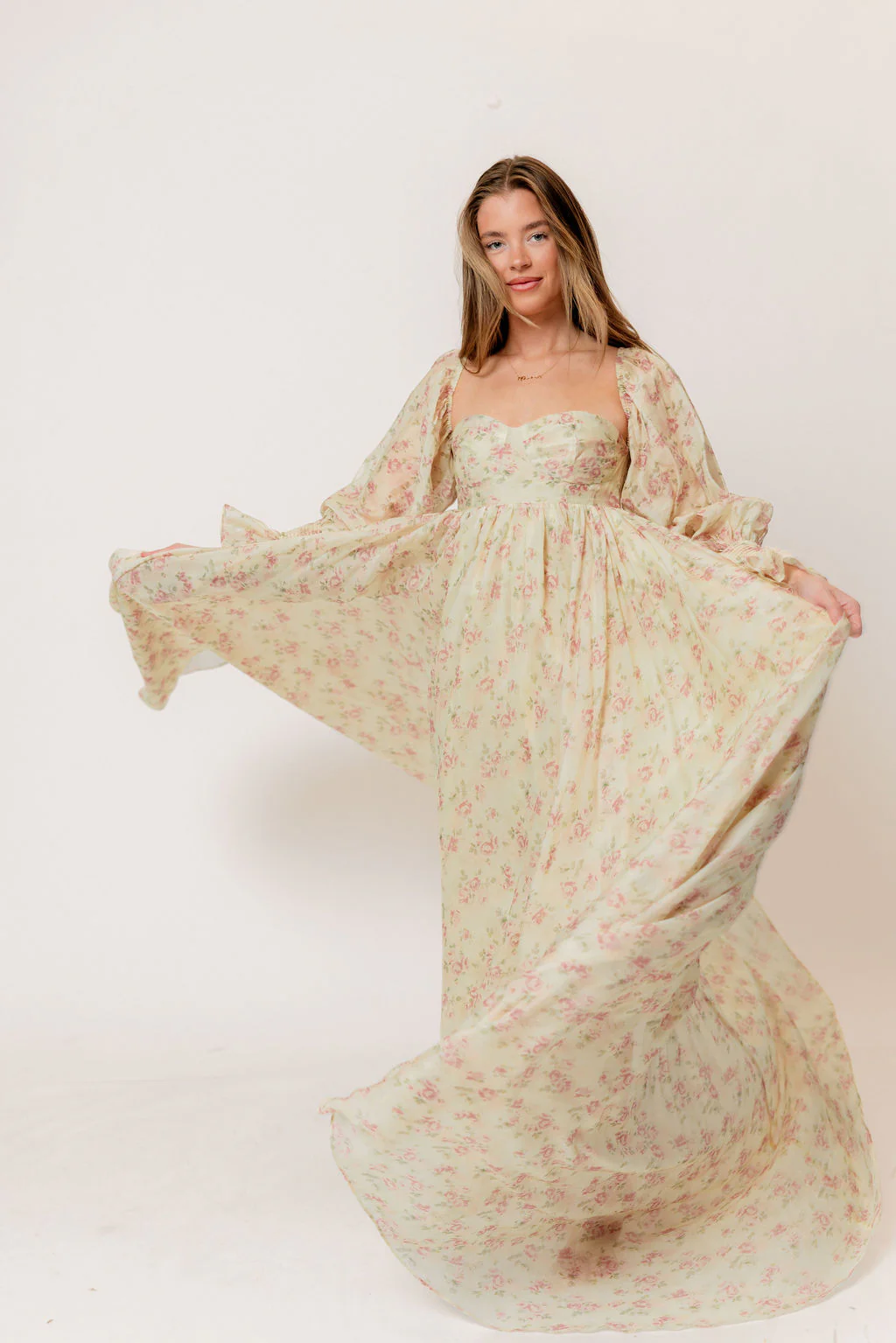 Delilah Maxi Dress with Train in Vintage Floral - Bump Friendly - Image 6
